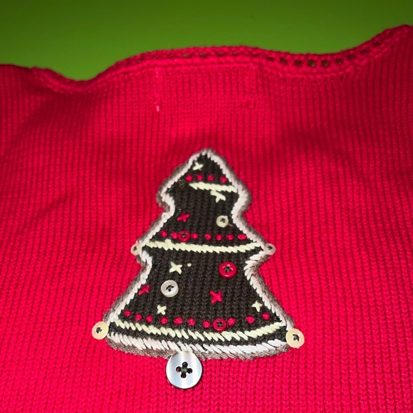 XL NEW Christopher & Banks Gingerbread Cookie Embroidered Tree Christmas Sweater - Picture 4 of 10